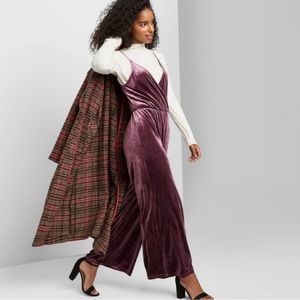 Wild Fable Purple Velvet Jumpsuit